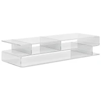 HOMCOM Supporto per Monitor PC in Acrilico con Scomparti Centrali, 57x19x11.5cm, Trasparente(m-1)