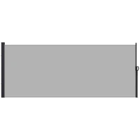 Outsunny Retractable Side Awning, Outdoor Privacy Screen for Garden, Hot Tub, Balcony, Terrace, Pool, 400 x 180cm, Light Grey(m-1)