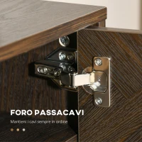 HOMCOM Mobile Porta TV fino a 55" con 2 Armadietti in Legno e Metallo, 120x39x50 cm, Marrone e Oro(m-6)