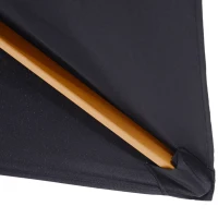 Outsunny 2 x 3m Wooden Garden Parasol Umbrella Outdoor Sun Shade Canopy, Black(m-8)