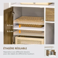 HOMCOM Buffet cuisine meuble de rangement 2 portes tiroir étagère ajustable compartiment ouvert 76,6 x 35 x 81,5 cm chêne brun(m-6)