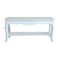 Homcom Table Basse Rectangulaire Style Baroque Blanc 99 x 44 x 42 cm(m-6)