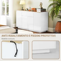 HOMCOM Credenza da Cucina Moderna con Cassetto e 3 Armadietti con Ripiani Regolabili, 140x40x75 cm, Bianco(m-7)