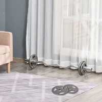 HOMCOM Set of 6 Cast Iron Olympic Weight for 2"/5cm Hole Dumbbell Handle Bar 35kg Dumbbell Plates Barbell Weight 2 x 5kg, 2 x 2.5kg, 2 x 10kg(m-10)