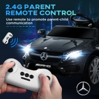 HOMCOM Mercedes Benz GLA Licensed 6V Kids Electric Ride On Car Toy with Remote Control Music Headlight for 3 Years Old Black(m-5)