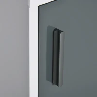 kleankin Armadietto Medicinali con 3 Ripiani e Blocco con Chiavi in Acciaio, 40x15x53.5cm, Bianco e Grigio(m-8)