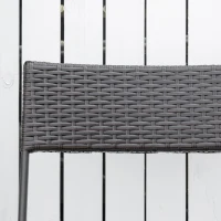 Outsunny Set da Giardino Pieghevole da 3 Pezzi in Rattan PE e Metallo, Set 2 Sedie e Tavolino da Caffè, Protezione dai Raggi UV, Set di Mobili da Balcone, per Patio e Cortile, Nero(m-9)