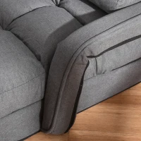 HOMCOM Poltrona Letto Singolo con Cuscino e Schienale Reclinabile su 5 Livelli, 62x78x70 cm, Grigio(m-9)