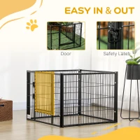 PawHut 82.5-150 x 61cm Heavy Duty Pet Playpen, 6 Panel Exercise Pen for Dogs, with Adjustable Length, for Indoors and Outdoors, Small Dogs(m-8)