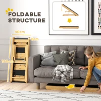 PawHut Adjustable Dog Steps Dog Ramp, 4-Step Non-slip Pet Stairs for Large Sized Dogs, Foldable Dog Stairs for Bed Sofa(m-7)