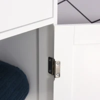 kleankin Bathroom Storage Cabinet with 3-tier Shelf Drawer Door, Floor Cabinet Free Standing Tall Slim Side Organizer Shelves, White(m-8)