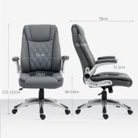 Vinsetto Faux Leather Executive Swivel Office Chair - Dark Grey(m-3)