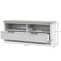 HOMCOM Shoe Bench with Removable Cushion, Shoe Storage Bench with Padded Seat, Open Compartments and Drawers for Entryway Hallway(m-3)