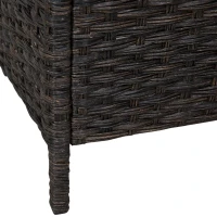 Outsunny Salottino da giardino esterno Set 4 Pzi:1 Divano/2 Poltrone/1 Tavolino, Set da Giardino in Rattan,  Caffè Scuro e Bianco(m-9)