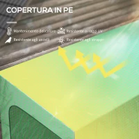 Outsunny Serra da Giardino a Muro con 2 Porte Avvolgibili e Copertura in PE Anti UV, 200x80x200cm, Verde(m-4)