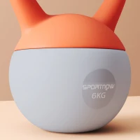 SPORTNOW 6KG Soft Kettlebell with Non-Slip Handle, for Home Gym, Weight Lifting, Strength Training, Orange/Grey(m-8)