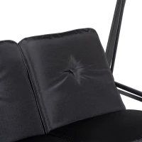 Outsunny Two-Seater Garden Swing Bench, with Adjustable Canopy - Black(m-6)