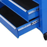 Homcom Caisse à Outils avec Chariot en Acier Bleu 68 x 39 x 71 cm(m-4)