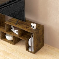 HOMCOM Three-Block Modular TV Stand - Rustic Brown(m-9)