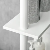 kleankin Columna de Baño con 2 Puertas y 2 Estantes Mueble Auxiliar de Baño Moderno 15,2x29,8x118 cm Blanco y Negro(m-7)