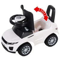 HOMCOM Porteur enfant véhicule à pousser, porteur bébé avec klaxon, compteurs factices et coffre à jouets pour enfants de 12 à 36 mois, blanc(m-8)