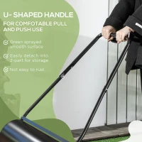 DURHAND 38L Garden Lawn Roller, Water Sand Filled Outdoor Grass Roller, Heavy Duty Metal Lawn Push Rolling Tool Aerator for Grass Seeding, Soil Levelling, Black(m-6)
