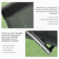 Outsunny Chaise longue à bascule avec tétière utilisation extérieure intérieure noir(m-6)
