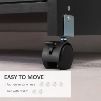 Vinsetto Printer Stand Mobile Printer Cabinet with Storage, Open Shelf, Drawer for Home Office, 60cm x 39cm x 80cm, Black(m-6)