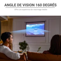 HOMCOM Écran vidéoprojecteur 84 Pouces, 4:3 4K HD écran de projection motorisé et électrique, écran de projection tv et home cinéma, montage mural ou plafond, panneau de commande et télécommande(m-5)