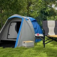 Outsunny Two-Man Dome Tent, with Front Porch and Accessories - Blue/Grey(m-9)