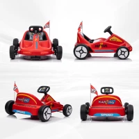 AIYAPLAY 6V Electric Go Kart for Kids with Music, Light, Horn, for 3-5 Years, Red(m-8)