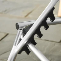 Outsunny Foldable Reclining Sun Lounger Lounge Chair Camping Bed Cot w/ Pillow 4-Level Adjustable Back Aluminium Frame Grey(m-9)