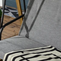 Outsunny 3 Seater Swing Chair, Garden Swing Bench with Adjustable Canopy, Cushioned Seat and Weather Resistant Steel Frame for Patio, Yard(m-9)