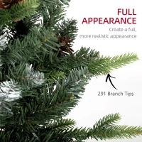 HOMCOM Set of Two 3ft Christmas Trees, with Lights, Berries and Pinecones(m-6)