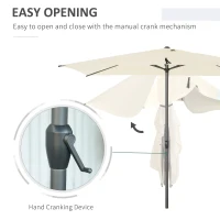 Outsunny 3 x 2m Garden Parasol Umbrella, Outdoor Market Table Umbrella with Aluminium Pole & Crank, Rectangular Tilting Parasol Sun Shade Canopy, Beige(m-7)