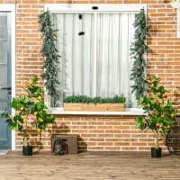 HOMCOM Set 2 Piante Artificiali di Limone e Arancia Alte 120cm per Interno con Vaso(m-6)