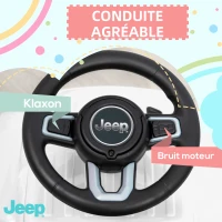 AIYAPLAY Porteur trotteur enfants voiture licence jeep 18-36 mois coffre - 63,5 x 29 x 42 cm blanc(m-5)