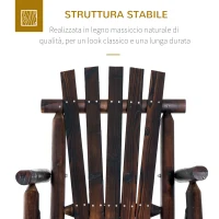 Outsunny Sedia a Dondolo da Giardino Adirondack in Stile Country, Legno di Abete 97x69x93cm Colore Carbonizzato(m-6)