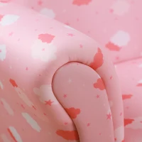 HOMCOM Poltroncina per Bambini con Poggiapiedi Estraibile, Struttura in Legno con Imbottitura, 57x42x45cm, Rosa e Bianco(m-8)