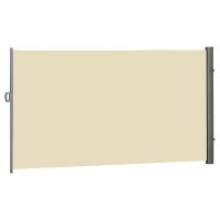 Outsunny Retractable Sun Side Awning Screen Fence Patio Garden Wall Balcony Screening Panel Outdoor Blind Privacy Divider (3x2M, Beige)(m-1)