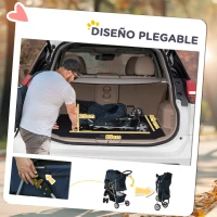 PawHut Carrito para Perros Pequeños con Cesta de Almacenaje Ventanas de Malla y 2 Ruedas Universales 75x45x97 cm Azul Oscuro(m-5)