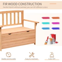 Outsunny Two-Seater Garden Storage Bench - Natural(m-5)