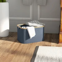 HOMCOM Cesto de la Ropa Sucia Plegable 36 L con Asas para Baño Dormitorio Lavadero 44,3x33,3x26,5 cm Gris(m-2)