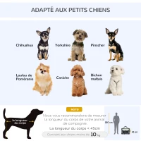 PawHut Sac de transport pliable - poignée, 3 entrées zippées, poche - coussin amovible - acier oxford polyester gris noir(m-7)