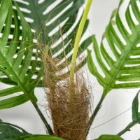 Outsunny Palma in Plastica Decorativa, Pianta Tropicale Finta con Vaso per Interno ed Esterno, Ф16 x 60cm(m-9)