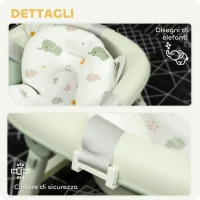 AIYAPLAY Vaschetta Bagnetto Pieghevole per Neonati con Cuscinetto e Lavabo, in Plastica Antiscivolo, 86x53x25.5 cm, Verde(m-7)