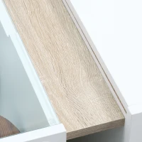 HOMCOM Tavolino da Salotto Moderno con Ripiani e Scomparti Nascosti in Legno e Vetro, 100x55x36cm(m-7)