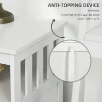 HOMCOM Kitchen Console Table/Buffet Sideboard/Wooden Storage Table with 2-Level Cabinet and Open Shelf, White(m-8)