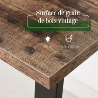 HOMCOM Bureau Design Industriel châssis métal Noir Plateau Panneaux Particules Coloris boisé(m-4)
