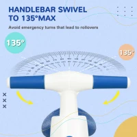 AIYAPLAY Balance Bike for Ages 18-36 Months, with Anti-Slip Handlebars, Four Wheels, No Pedal - Blue(m-4)
